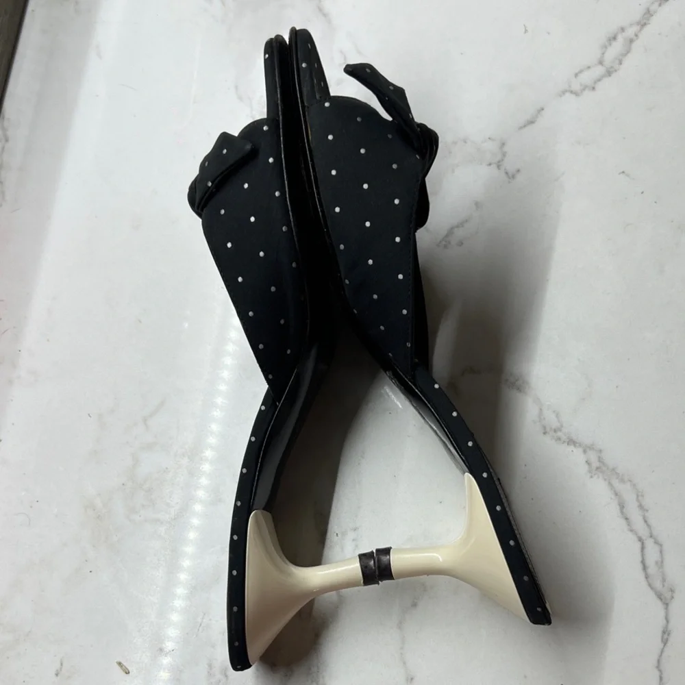 Salvatore Ferragamo Black Polka Dot Mules - Picture 13 of 13